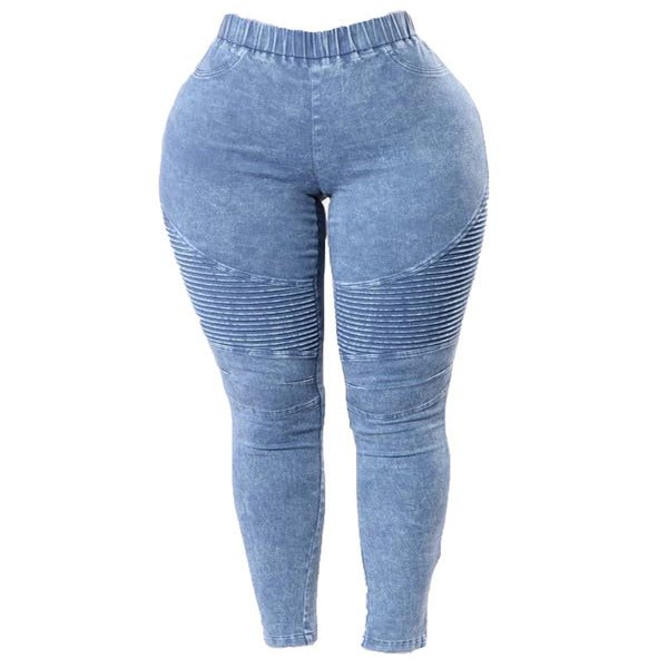 Andongnywell Womens Washed High Waist Stretch Jeans Junior Skinny Leggings Stretch Denim Butt Lift Pencil Jeggings (Blue,XXX-Large)