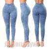 Andongnywell Womens Washed High Waist Stretch Jeans Junior Skinny Leggings Stretch Denim Butt Lift Pencil Jeggings (Blue,XXX-Large) view 3