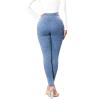 Andongnywell Womens Washed High Waist Stretch Jeans Junior Skinny Leggings Stretch Denim Butt Lift Pencil Jeggings (Blue,XXX-Large) view 4