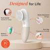 Raedia Handheld Facial Cleansing Brush with 4 Interchangeable Brush Heads by Vanity Planet - Lightweight Daily Cleansing Brush for Glowing Skin - Water Resistant Face Exfoliator - Warm Grey view 3