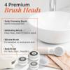 Raedia Handheld Facial Cleansing Brush with 4 Interchangeable Brush Heads by Vanity Planet - Lightweight Daily Cleansing Brush for Glowing Skin - Water Resistant Face Exfoliator - Warm Grey view 4