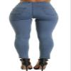 Andongnywell Womens Knee-Ripped Skinny Jeans Butt Lifting Denim Pants with Ripped Knees Knee Hole Stretch Jeans (Blue,Large) view 3