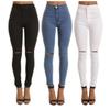 Andongnywell Womens Knee-Ripped Skinny Jeans Butt Lifting Denim Pants with Ripped Knees Knee Hole Stretch Jeans (Blue,Large) view 4