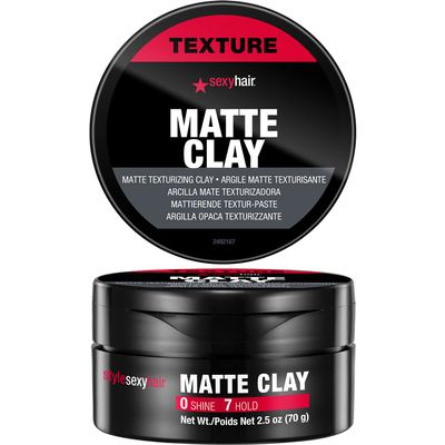 SexyHair Style Matte Clay Matte Texturizing Clay, 2.5 Oz | Separates, Defines and Molds | Helps Tame Unruly Ends | Washes Out Easily
