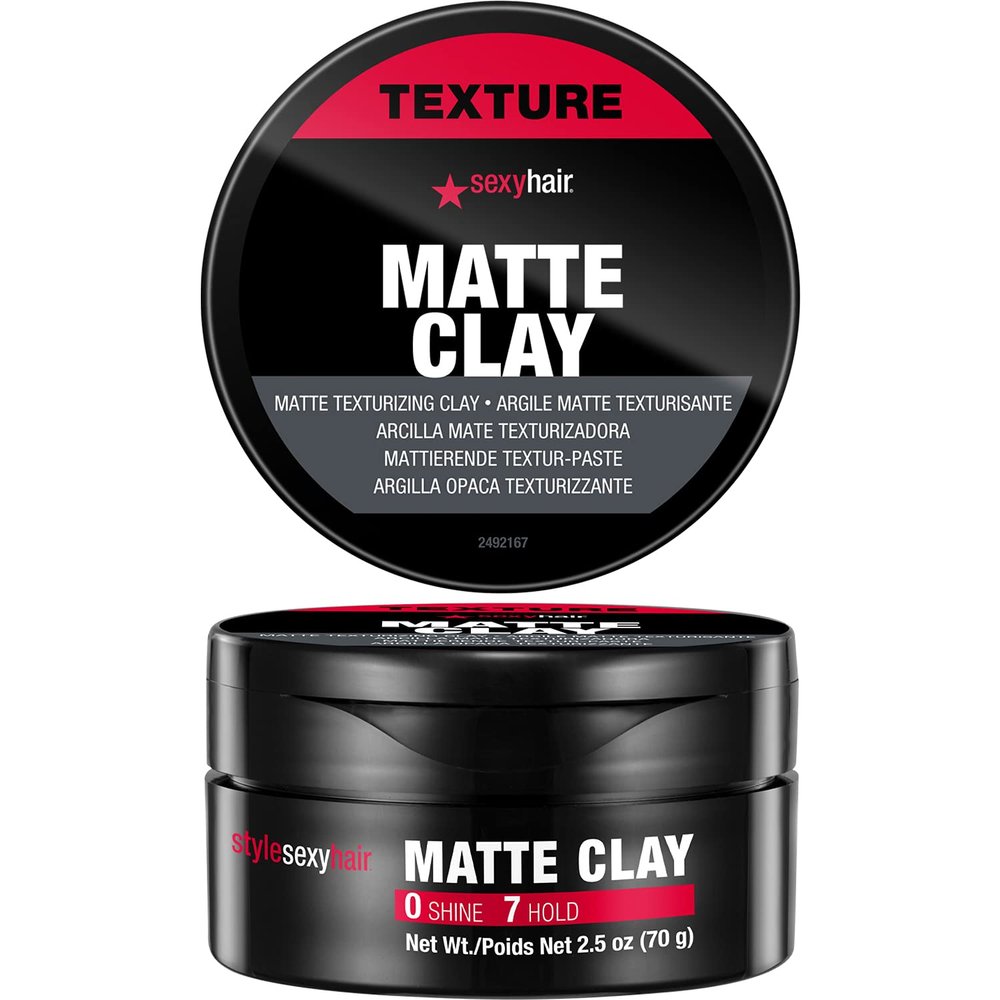 SexyHair Style Matte Clay Matte Texturizing Clay, 2.5 Oz | Separates, Defines and Molds | Helps Tame Unruly Ends | Washes Out Easily
