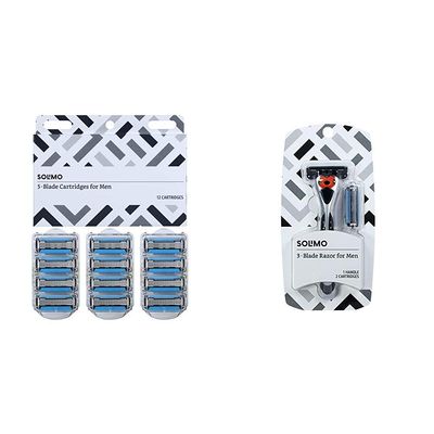 Amazon Basics 5-Blade Razor Refills and 3-Blade MotionSphere Razor Bundle