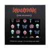 Reina Rebelde Miracle 75 Nail Art Stickers - 5 Designs/Nails Milagros/Easy to Apply & Remove/Milagro Symbols/Rose, Heart, Cross, Butterfly, Skull Designs view 2