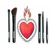 Reina Rebelde Las Brochas - 5 Short Handle Makeup Brush Set/Fibers Designed to Enhance Pick Up, Place, Blend Out Beautifully/Contour, Dome, Eyeliner Eyebrow, Blush/Highlight, Retractable Lip view 2