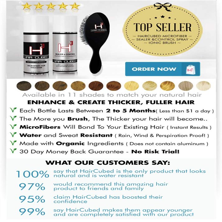 HairCubed  Hair Micro Fibers for Thinning Hair - 100% Undetectable & Natural, USA Patented Formula  30 second transformation. (Light Blonde)