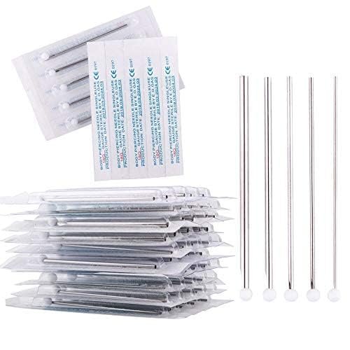 TC 100pcs Tattoo Piercing Needle with Body Ear Navel Nipple For piercing Supplies (12G)
