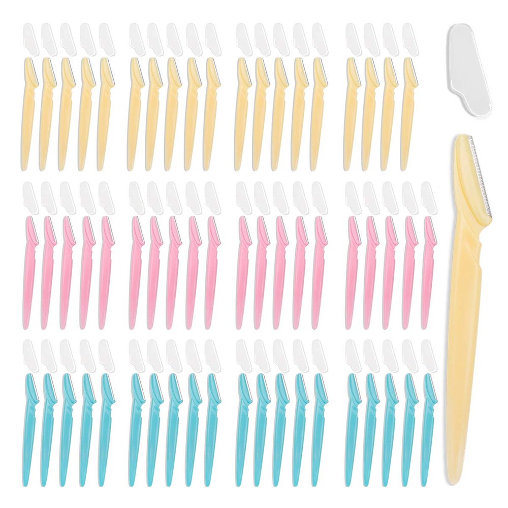 Dermaplane Razor, 60 Pcs Face Razors for Women and Men, Multipurpose Eyebrow Razor, Dermaplaning Tool for Face by MoHern Multi-Color