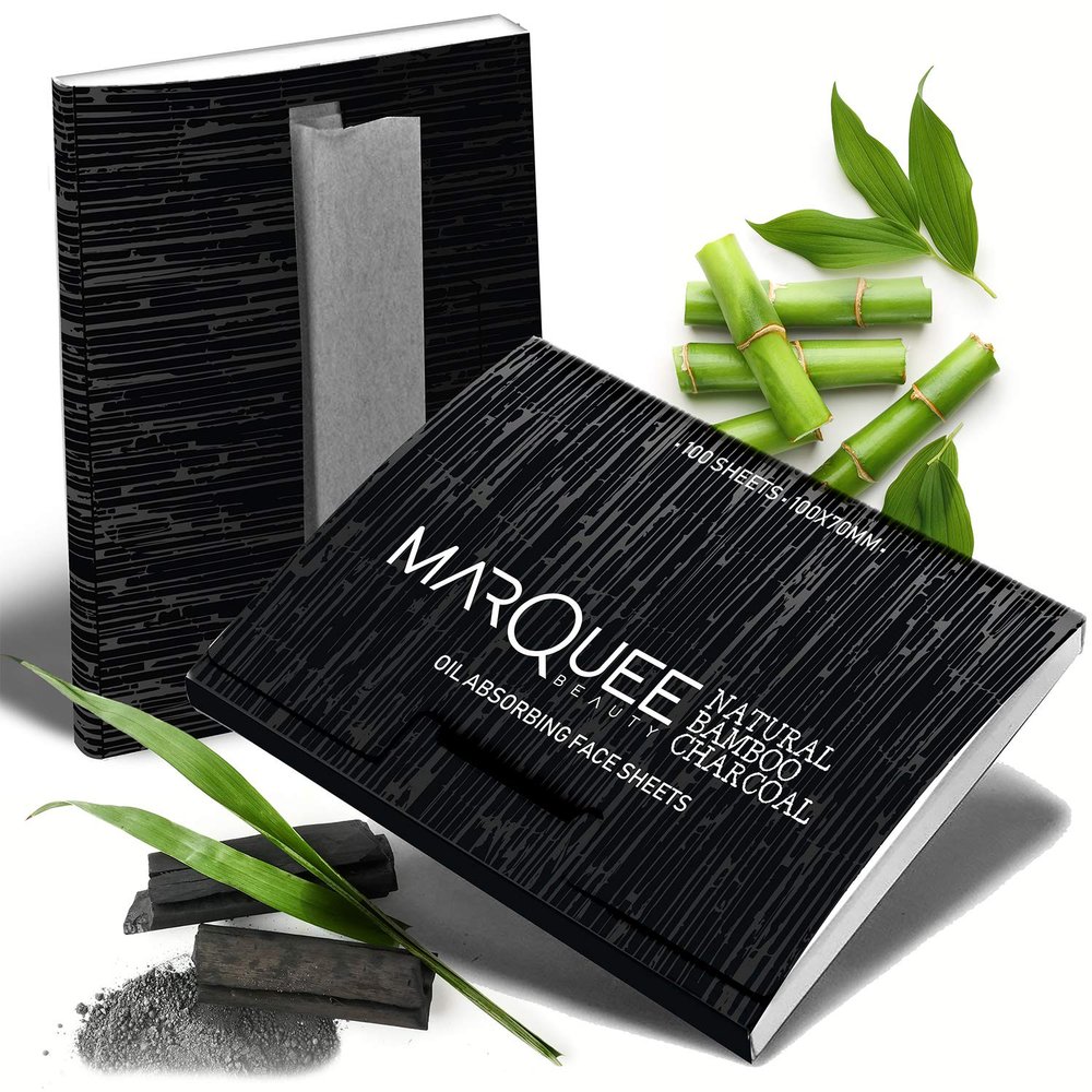 (1 PK) Oil Blotting Sheets- Natural Bamboo Charcoal Oil Absorbing Tissues- 100 Pcs Organic Blotting Paper- Beauty Blotters for the Face- Papers Remove Excess Shine- For Facial Make Up & Skin Care