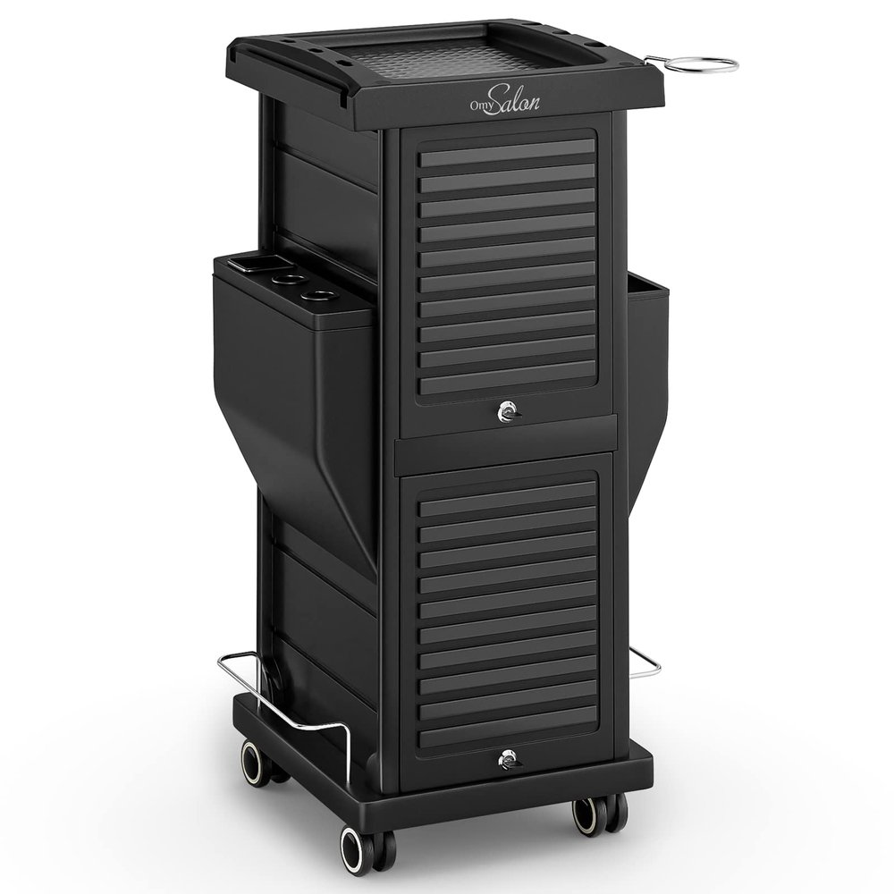 Hair Cart Organizer with Wheels 6 Drawers, Locking Salon Rolling Cart Utility Caddy for Hair Stylist Barber, Mobile Tattoo Hairdresser Storage Station Hairstylist Trolley Hot Tools Holder