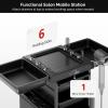 Hair Cart Organizer with Wheels 6 Drawers, Locking Salon Rolling Cart Utility Caddy for Hair Stylist Barber, Mobile Tattoo Hairdresser Storage Station Hairstylist Trolley Hot Tools Holder view 2