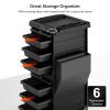 Hair Cart Organizer with Wheels 6 Drawers, Locking Salon Rolling Cart Utility Caddy for Hair Stylist Barber, Mobile Tattoo Hairdresser Storage Station Hairstylist Trolley Hot Tools Holder view 3