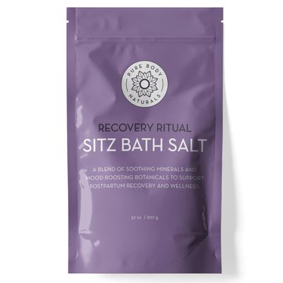 Pure Body Naturals Sitz Bath Salt  Postpartum Care and Hemorrhoid Comfort  Natural Soak for Self Care and Hemorrhoid, Post Partum Essentials, 32 Oz