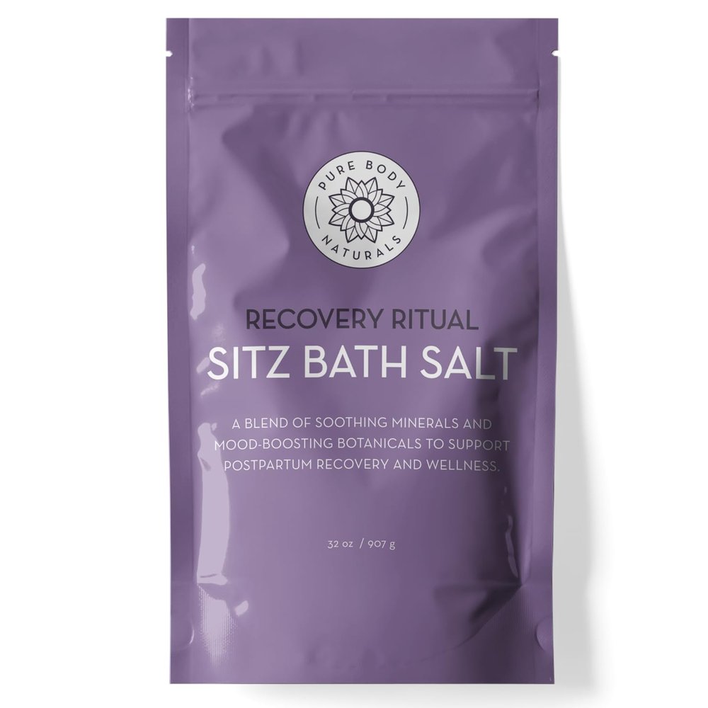 Pure Body Naturals Sitz Bath Salt Postpartum Care and Hemorrhoid Comfort Natural Soak for Self Care and Hemorrhoid, Post Partum Essentials, 32 Oz