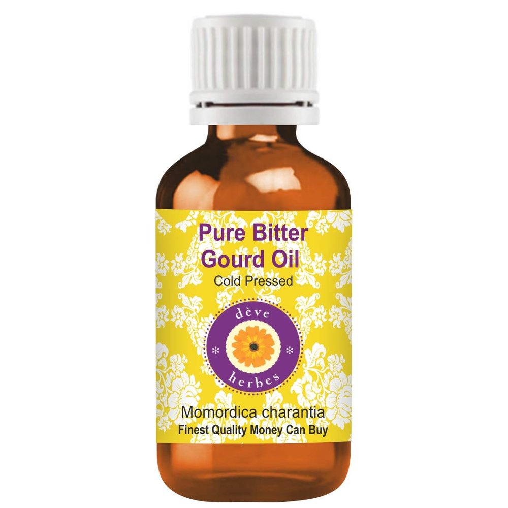 Deve Herbes Pure Bitter Gourd Oil (Momordica charantia) Cold Pressed 10ml (0.33 oz)