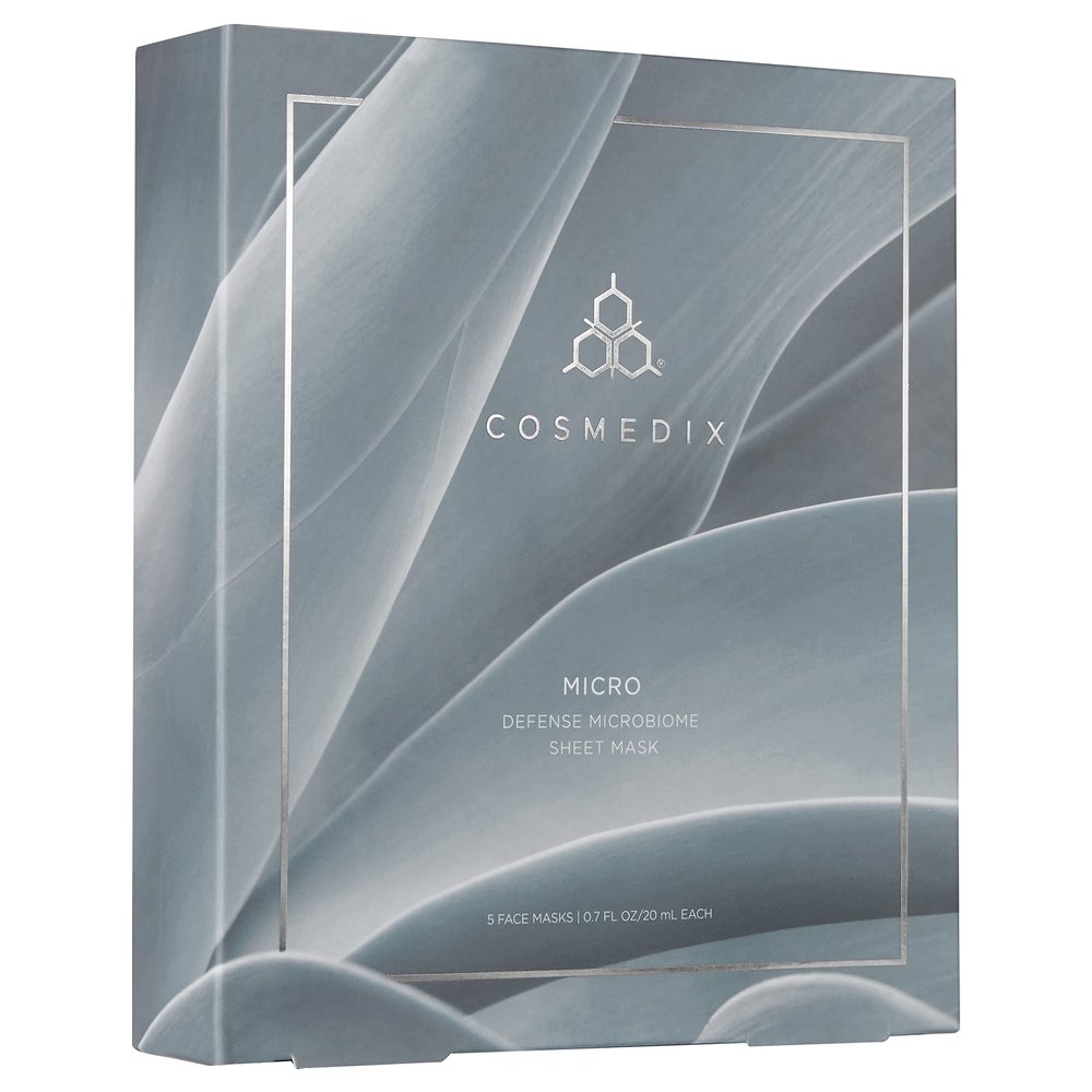 COSMEDIX Micro Defense Microbiome Peel-Off Sheet Mask, Hydrates & Quenches Dry Skin, Soothing & Redness Reducing, Cruelty & Gluten Free, Set of 5