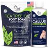 Tea Tree Foot Soak & Callus Remover Gel Kit - Extra Strength Callus Remover Gel & Foot Soak With Epsom Salts For Calluses, Dry Cracked Heels, Toenail - Pedicure for Tired Feet view 1
