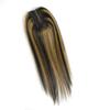 X-TRESS Highlight Balayage Synthetic Hair Bundles with Closure Yaki Straight Weft Weave Ombre Honey Blonde Swiss Lace Hair Extension Heat Friendly view 2