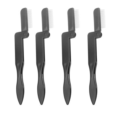 Beaupretty 4pcs Foldable Eyebrow Combs Plastic Handle and Stainless Steel Teeth Eyebrow Tools for Separation and Grooming Portable Beauty Accessories Go Use
