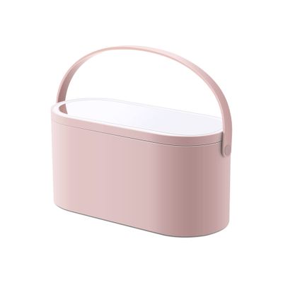 Travel Makeup Bag Organizer with LED Light Mirror, Makeup Organizer/Train Case Portable Cosmetic/Jewelry Organizer for Women