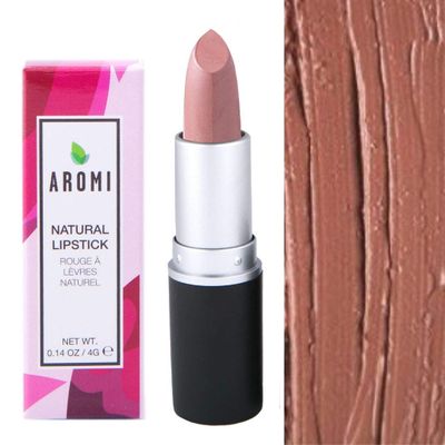 Aromi All Natural Lipstick | Creamy, Moisturizing, Beige, Light Brown, Taupe Lip Color, Vegan, Greige Shade (Iced Coffee)