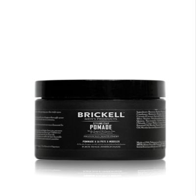 Brickell Men's Products Hair Styling Clay Pomade For Men, Natural & Organic with Strong Hold & Matte Finish, Product for Modern Hairstyles, 2 Ounces, Scented