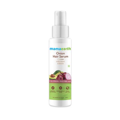 Mamaearth Onion Hair Serum with Biotin | Smooth Strong and Frizz-Free Hair Solution | Hair Fall & Breakage Control Formula | 3.38 Fl Oz (100ml)
