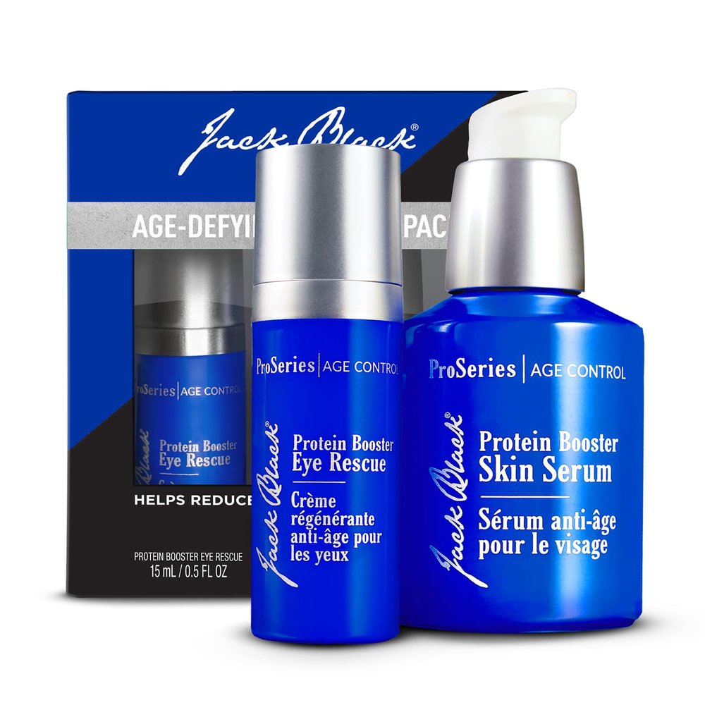 Jack Black Jack Black - Age-Defying Booster Pack with Protein Booster Skin Serum & Protein Booster Eye Rescue, 2 Count Set