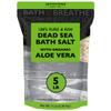 Aromasong 5 lbs Raw Dead Sea Salt with Organic Aloe Vera, not Cleaned, Still Contains All Dead sea Minerals Including Dead sea Mud, Fine Medium Grain Large resealable Bulk Pack (Packaging May Vary) view 1
