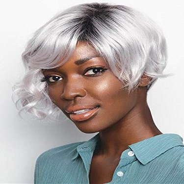 Vee Wig Color Marble Brown-R - Rene of Paris Wigs 7.5" Short Light Wavy Pixie Lace Front Monofilament Top Synthetic Bob Curly Twist 5.5" Fringe African American Bundle MaxWigs Hairloss Booklet