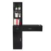 mefeir Wall Mount Hair Styling Barber Station Beauty Hair Salon Spa Equipment Set with 3 Tier Shelf, Lockable Drawer & Cabinet, Easy Assembled (Black) view 1