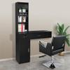 mefeir Wall Mount Hair Styling Barber Station Beauty Hair Salon Spa Equipment Set with 3 Tier Shelf, Lockable Drawer & Cabinet, Easy Assembled (Black) view 2
