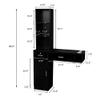 mefeir Wall Mount Hair Styling Barber Station Beauty Hair Salon Spa Equipment Set with 3 Tier Shelf, Lockable Drawer & Cabinet, Easy Assembled (Black) view 3