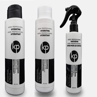 3pc Rehab Bundle: Kode Professional Hydrating Shampoo, Hydrating Conditioner and Hair Rehab Bundles (16oz Rehab)