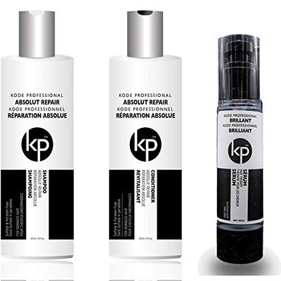 3PC Bundle: Kode Professional Absolut Repair Shampoo, Conditioner and 50ml Brilliant Serum (8oz Serum Kit)