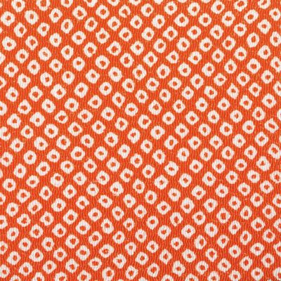 NBK Jirimen Yuzen Piercing Piercing Orange, Width Approx. 27.6 inches (70 cm) x 3m Cut Y020-06-3M