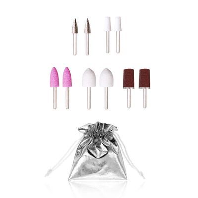 2-Pack Replacement Attachments for Electric Cordless Manicure/Pedicure Nail File Set with Stand & LED Light, 5-in-1 Buffer, Polisher, Shaper, Shiner