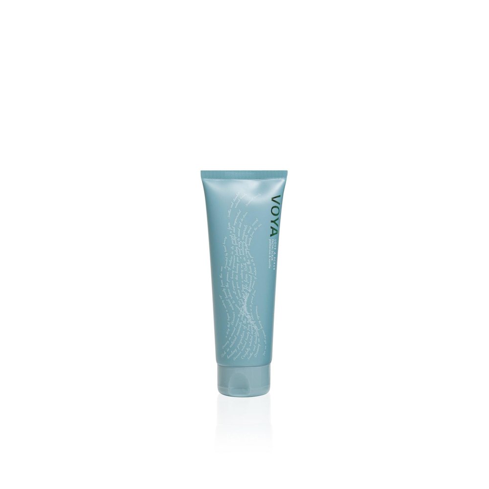VOYA Love A Scrub Facial Scrub, Organic, Facial Exfoliator, Vegan, with Almond Oil and Seaweed, Natural Bamboo Spheres. 125ml