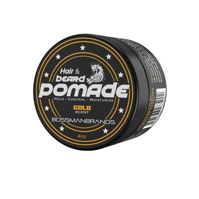 Bossman Hair & Beard Pomade for Men (Gold Scent) Medium Hold & Moisturizing for Hair, Beard & Mustache Styling Made in USA