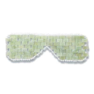 Alana Mitchell Jade Eye Mask  Weighted Eye Mask to Eliminate Wrinkles, Puffiness, & Irritation  Headache and Migraine Relief Mask - 100% Real Jade Stone Beads for Hot & Cold Anti Aging Therapy