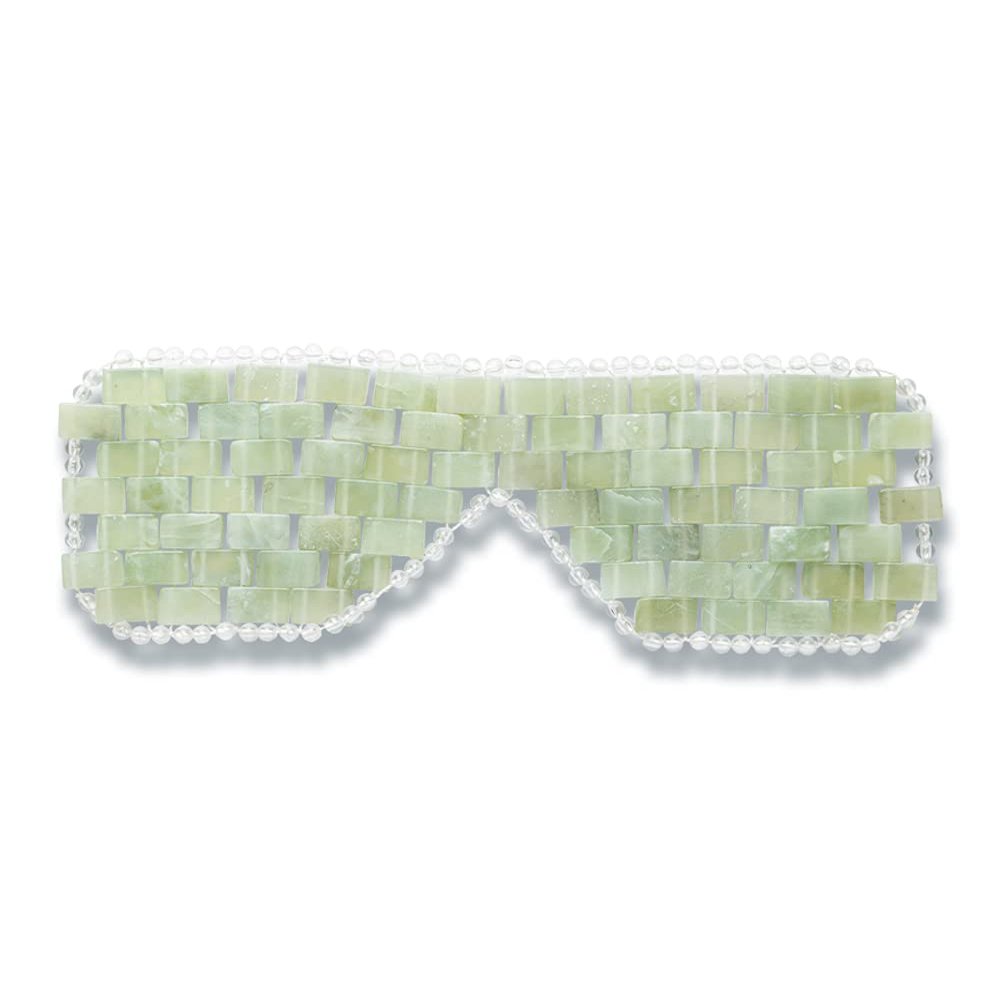 Alana Mitchell Jade Eye Mask  Weighted Eye Mask to Eliminate Wrinkles, Puffiness, & Irritation  Headache and Migraine Relief Mask - 100% Real Jade Stone Beads for Hot & Cold Anti Aging Therapy