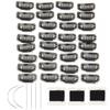50 Pieces Hair Extensions Clips Stainless Steel Snap Clip for Wigs 9-teeth 32mm, 3pcs Weaving Thread, 6pcs Sewing Neeldes (Black) view 1