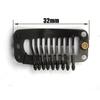 50 Pieces Hair Extensions Clips Stainless Steel Snap Clip for Wigs 9-teeth 32mm, 3pcs Weaving Thread, 6pcs Sewing Neeldes (Black) view 2