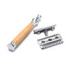 Double Edge Razor for Men, ODM Natural Wood Handle Safety Razor with All Metal Waterproof Head, Classic Handle Double Edge Safety Razor, Collector's Edition Gift for Family & Friends BTS-304 view 3