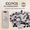 100 Pieces Large Nail Sanding Bands Professional Nail Manicure Great Fit for Nail Drill Bits for Acrylic Nails (240 Grit, Zebra) view 2