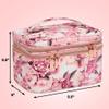 Conair Travel Makeup Bag, Large Toiletry and Cosmetic Bag, Perfect Size for Use At Home or Travel, Train Case Shape in Pink Floral Print view 3