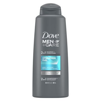 Dove Men+Care 2-in-1 Fortifying Shampoo and Conditioner, Hydration Fuel, 20.4 Ounce (Pack of 2)